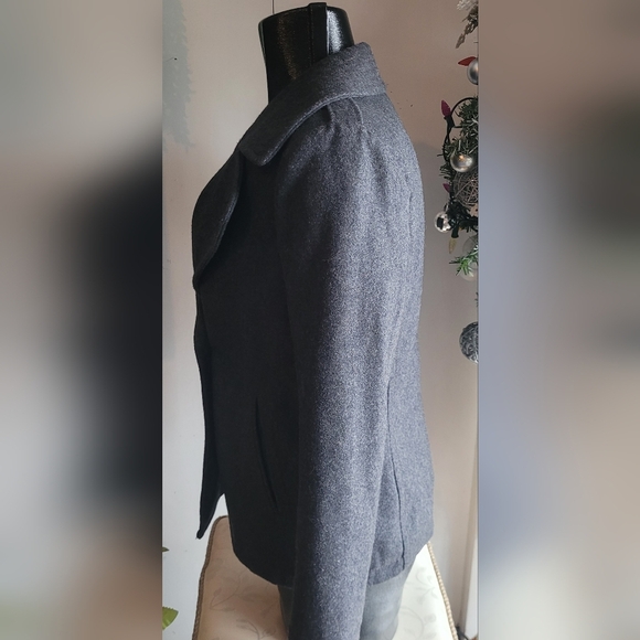 American Eagle Dark Grey Wool Blend Short Pea Coat S - Picture 5 of 7